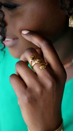 Best Bague Acier Inoxydable Nafy Ocre Femmes Bague