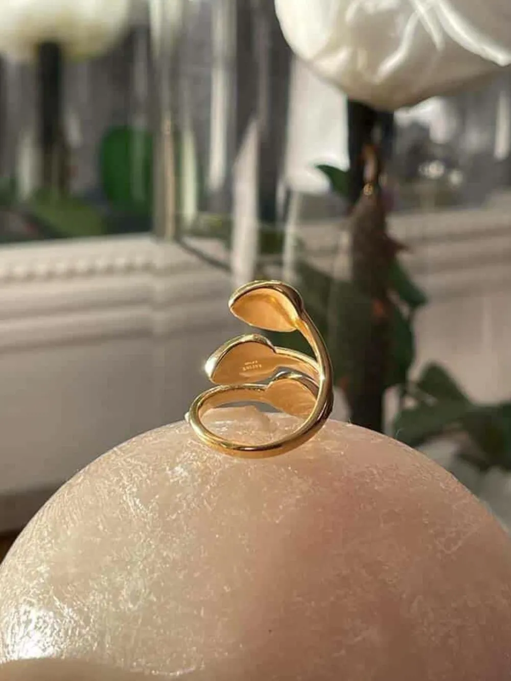Sale Bague Ajustable Doree/Blanc Nafy Femmes Bague