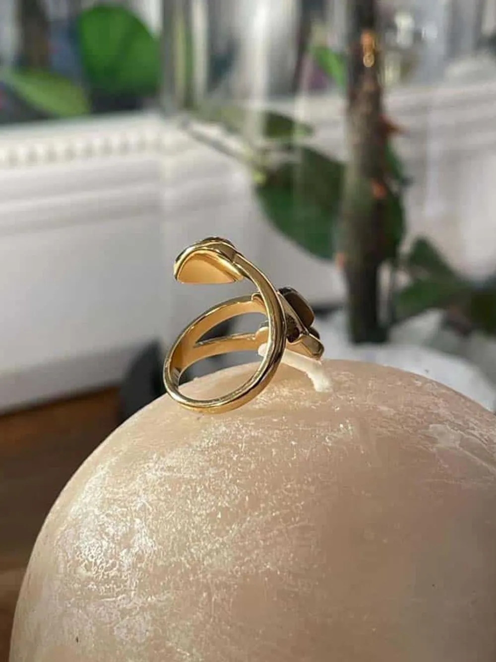 Hot Bague Ajustable Doree/Noir Nafy Femmes Bague