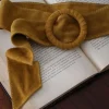 New Ceinture Cuir Daim Jaune Sacha Femmes Ceinture