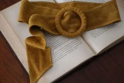 New Ceinture Cuir Daim Jaune Sacha Femmes Ceinture