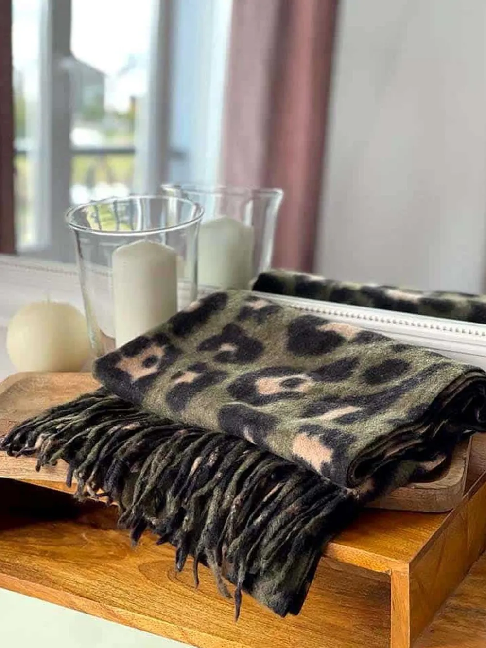 Online Echarpe Marron Vert Kaki Catalina Femmes Echarpe & Tour De Cou