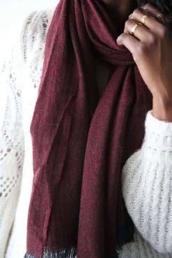 Clearance Echarpe Rouge Bordeaux Fiona Femmes Echarpe & Tour De Cou