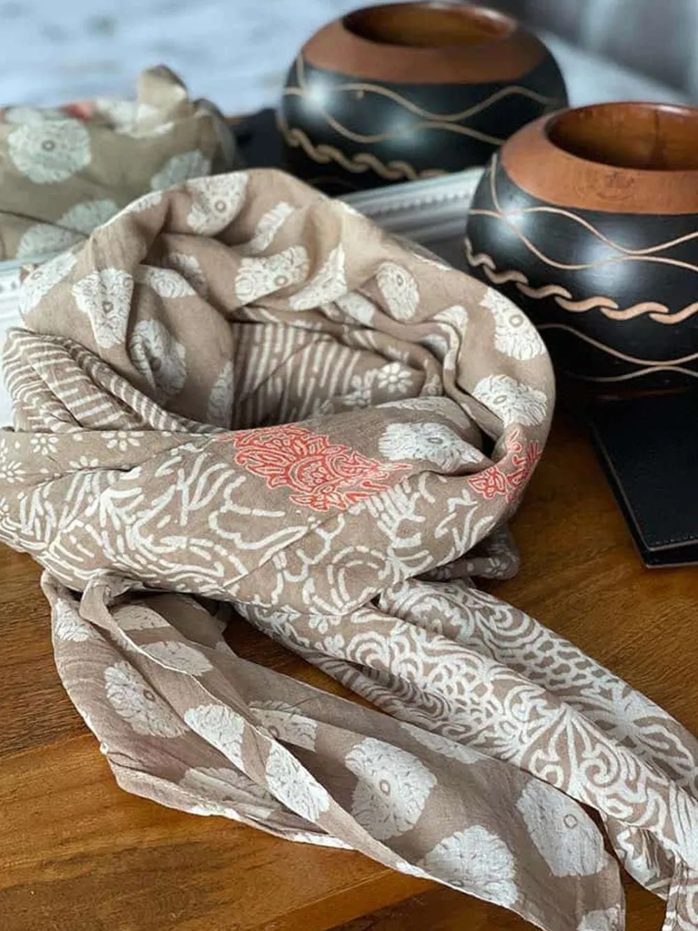 Foulard Homme Ecru Miguel Homme Foulard & Chèche Homme