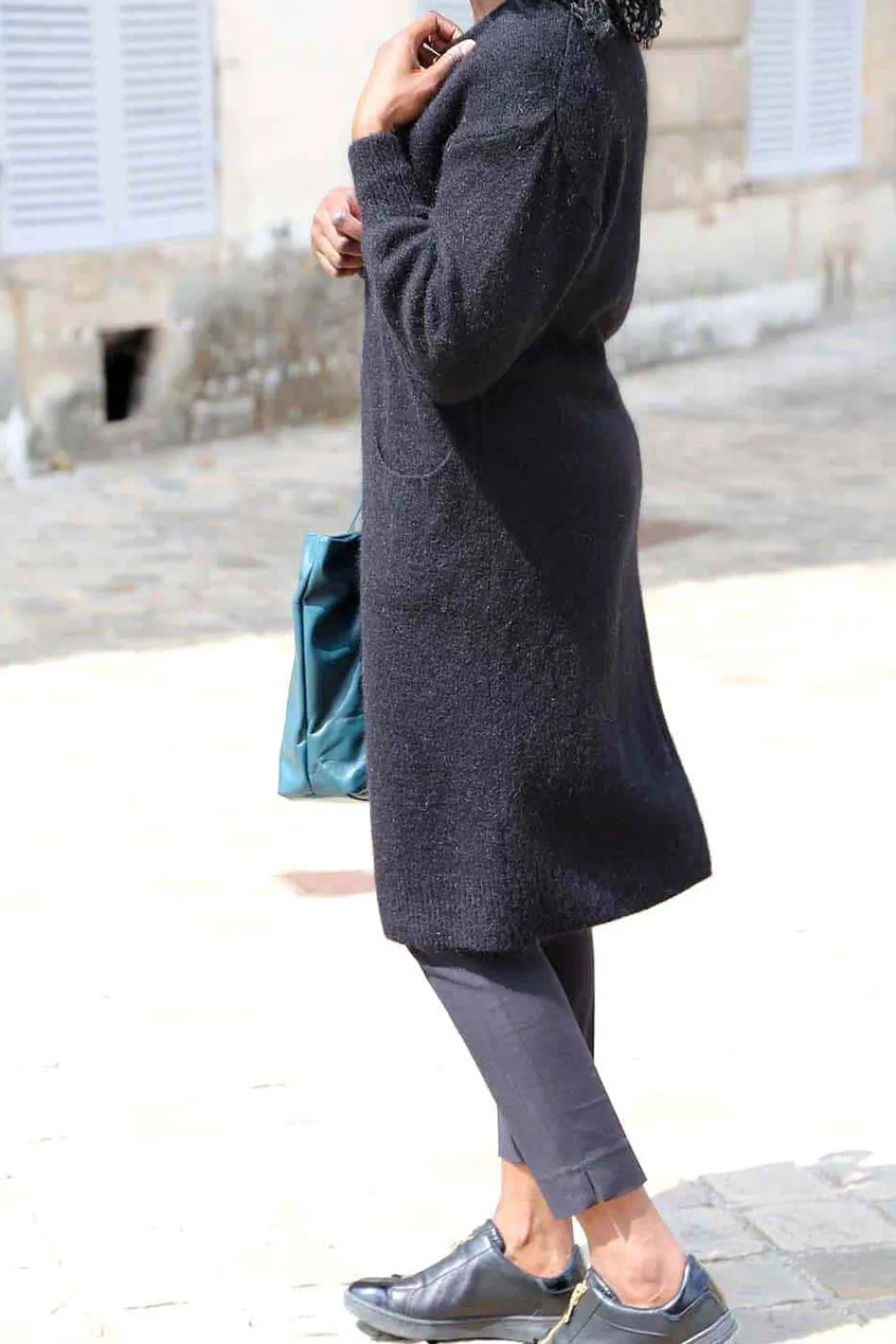 Sale Gilet Long Noir Mohair Dan Femmes Gilet