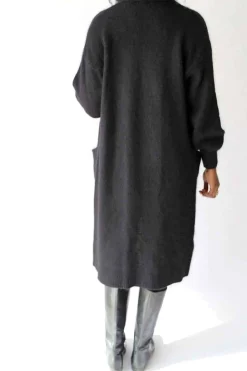 Sale Gilet Long Noir Mohair Dan Femmes Gilet