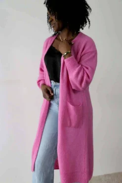 Best Gilet Long Rose Dan Femmes Gilet