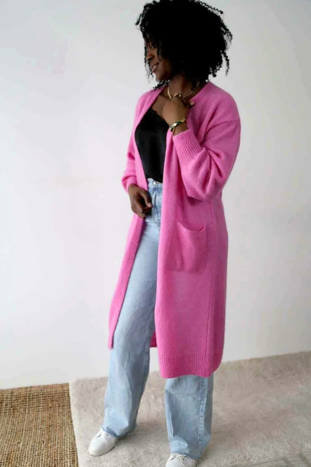Best Gilet Long Rose Dan Femmes Gilet
