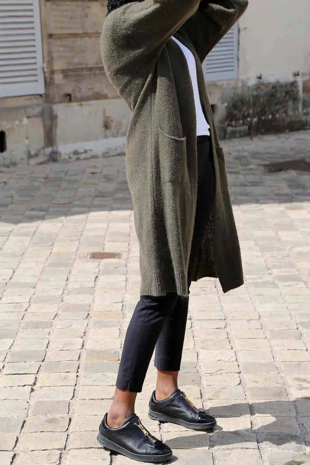 Clearance Gilet Long Vert Mohair Dan Femmes Gilet