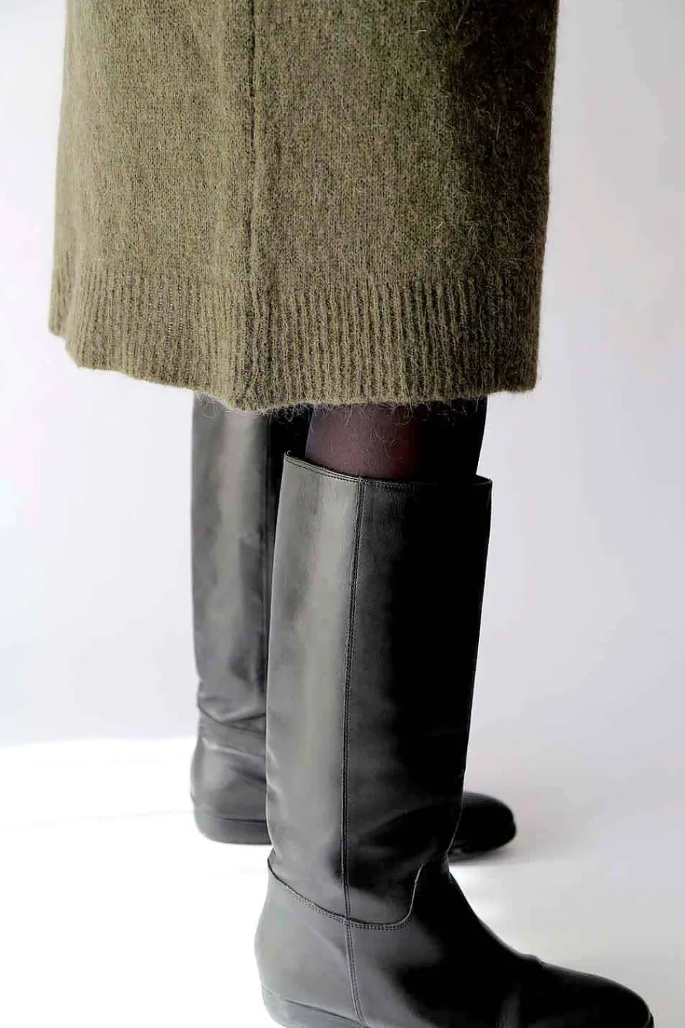 Clearance Gilet Long Vert Mohair Dan Femmes Gilet