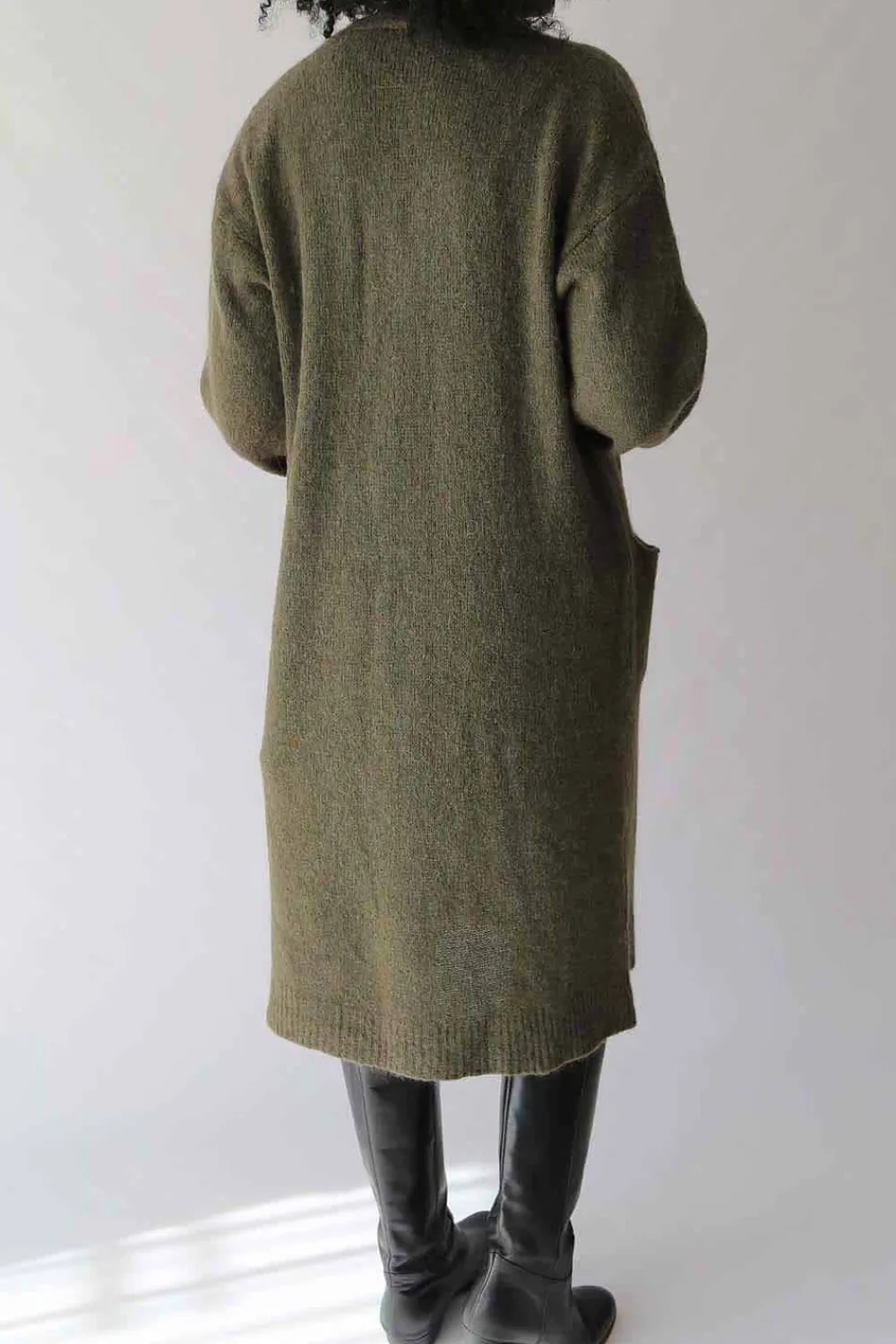 Clearance Gilet Long Vert Mohair Dan Femmes Gilet