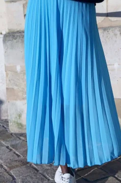 Best Jupe Plissee Midi Bleu Ciel Caudy Femmes Jupe