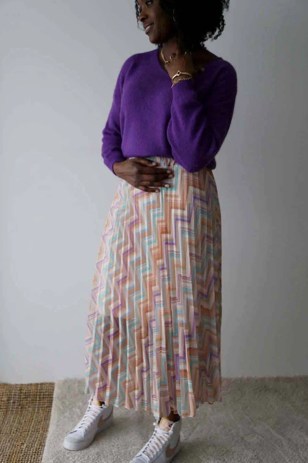 New Jupe Plissee Rose Ziguy Femmes Jupe