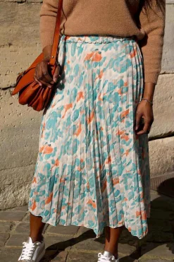 New Jupe Plissee Vert Fadela Femmes Jupe