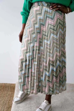 New Jupe Plissee Vert Ziguy Femmes Jupe