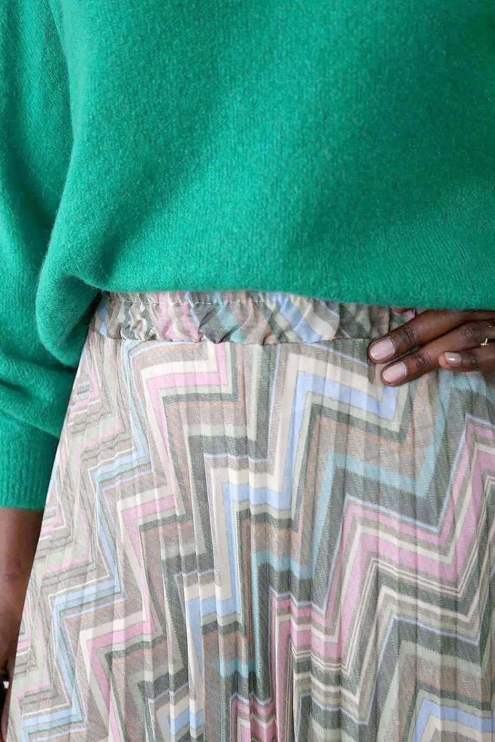 New Jupe Plissee Vert Ziguy Femmes Jupe