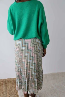 New Jupe Plissee Vert Ziguy Femmes Jupe