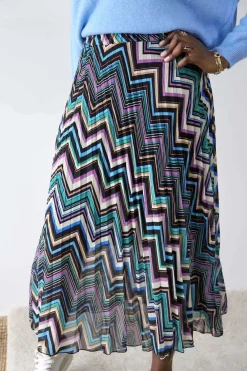 Outlet Jupe Plissee Violet Ziguy Femmes Jupe