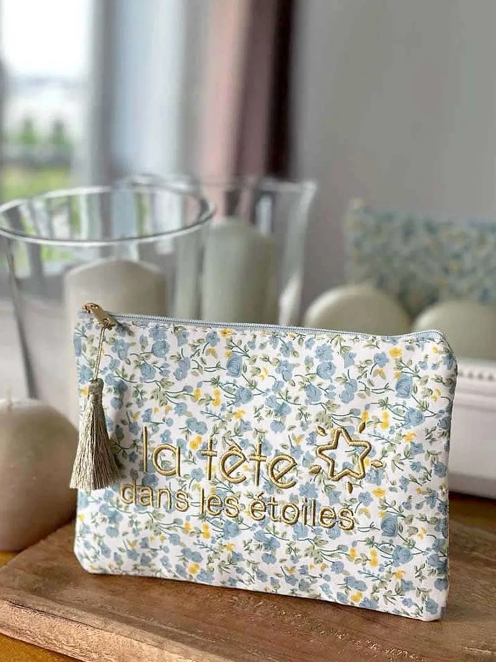 New Pochette A Message Bleu Zyme Femmes Pochette & Trousse