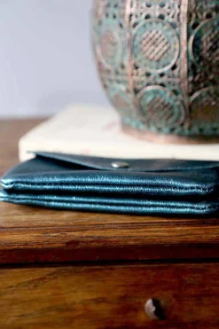 Sale Porte-Cartes Bleu Petrole Lorna Femmes Porte-Cartes