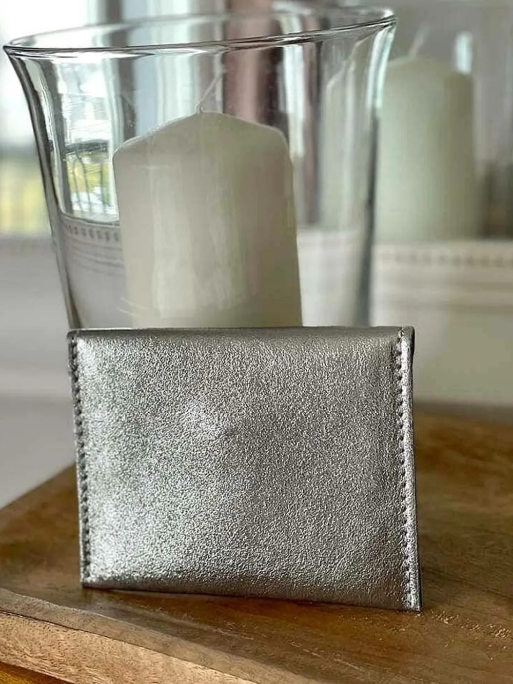 New Porte-Cartes Gris Argent Dexie Femmes Porte-Cartes