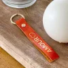 Porte-Clés En Cuir Orange Daisy Femmes Porte-Clés