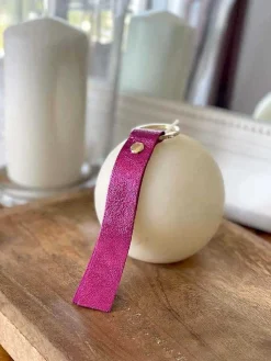 Best Porte-Clés En Cuir Rose Fushia Daisy Femmes Porte-Clés