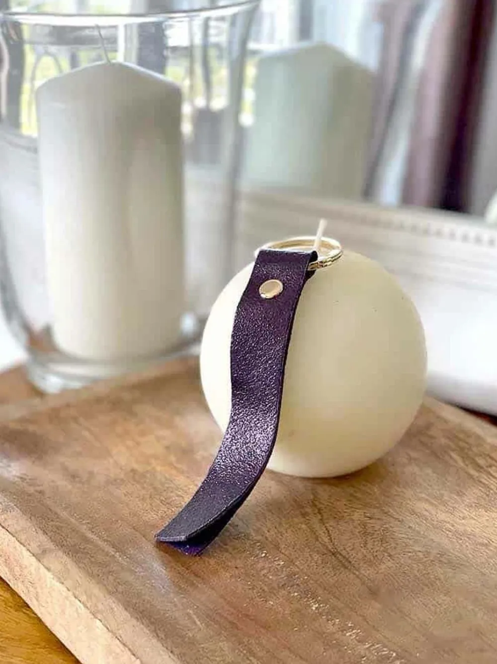 Sale Porte-Clés En Cuir Violet Daisy Femmes Porte-Clés