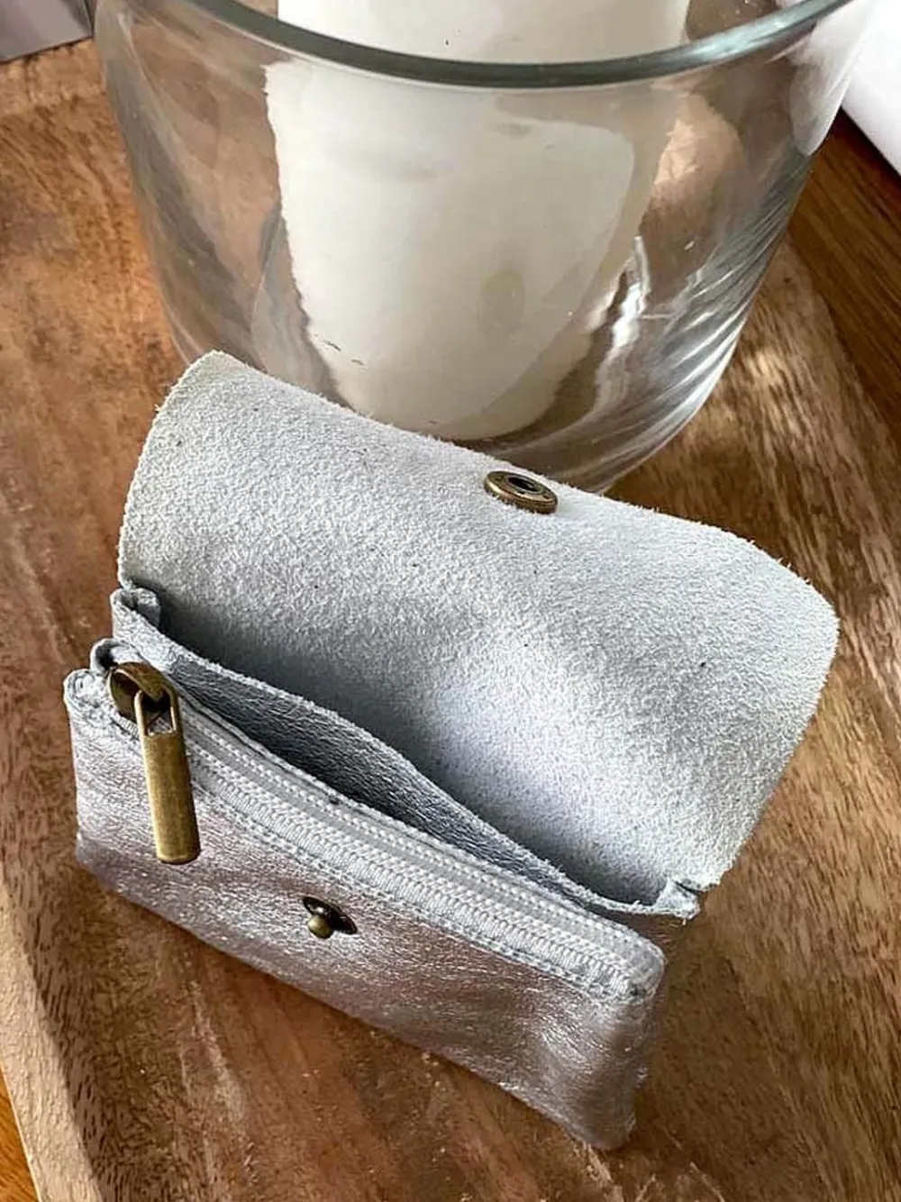 Porte-Monnaie Gris Argent Anissa Femmes Porte-Monnaie
