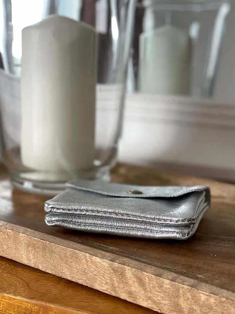 Porte-Monnaie Gris Argent Anissa Femmes Porte-Monnaie