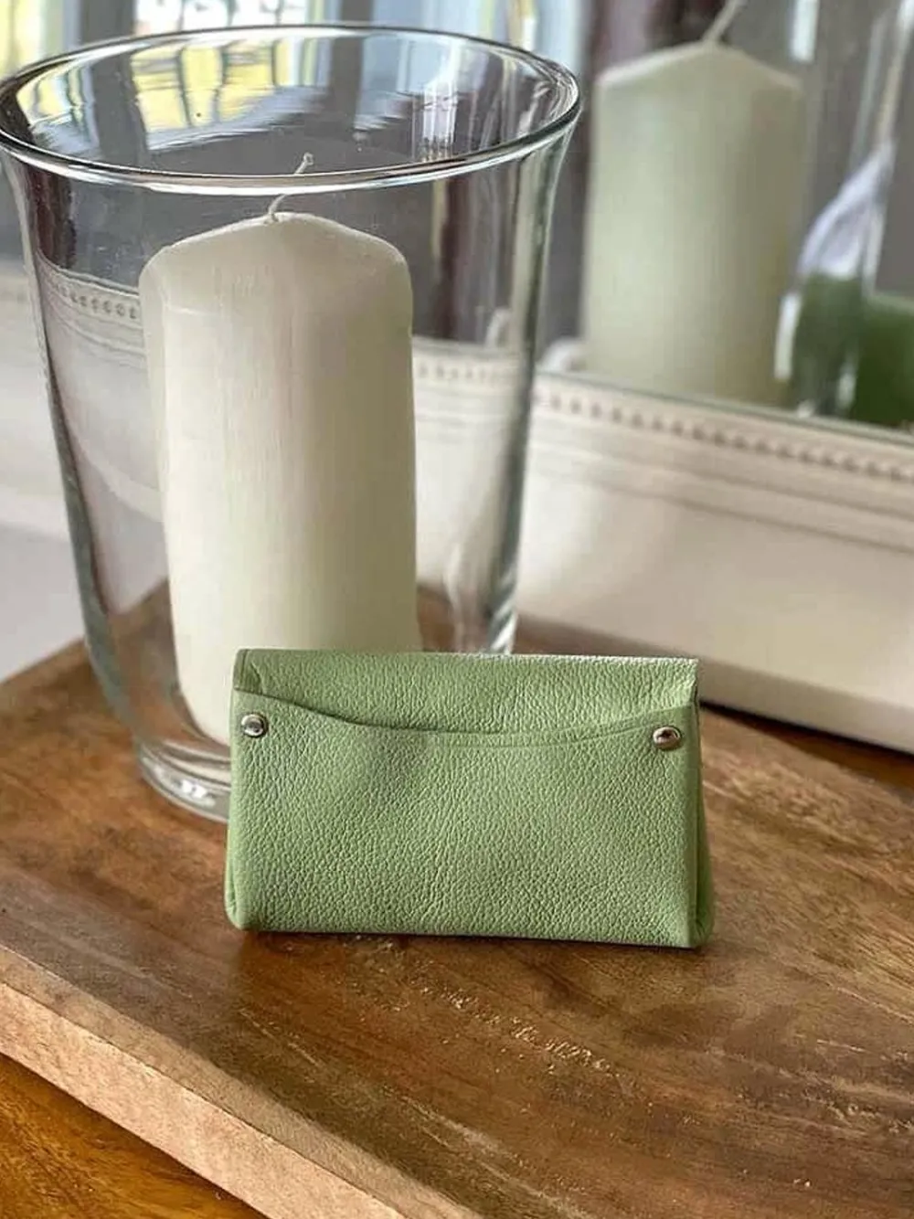 New Porte-Monnaie Vert Amande Deepa Femmes Porte-Monnaie