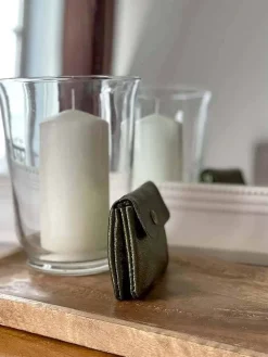 Clearance Porte-Monnaie Vert Kaki Anissa Femmes Porte-Monnaie