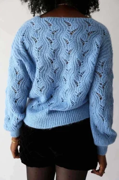 Hot Pull Bleu Mohair Leo Femmes Pull