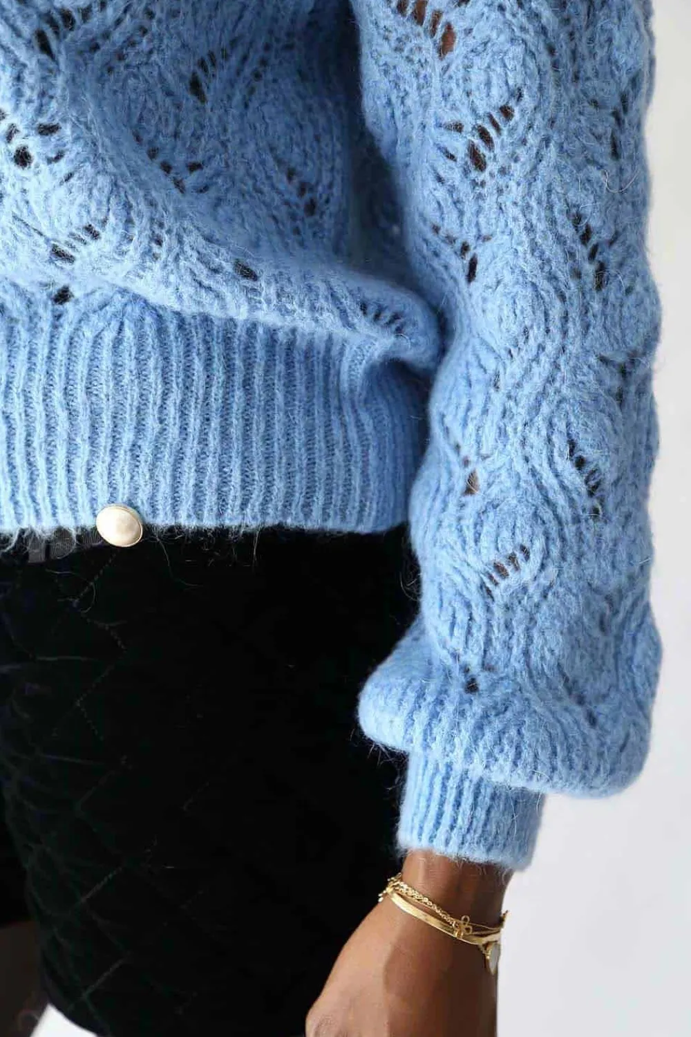 Hot Pull Bleu Mohair Leo Femmes Pull