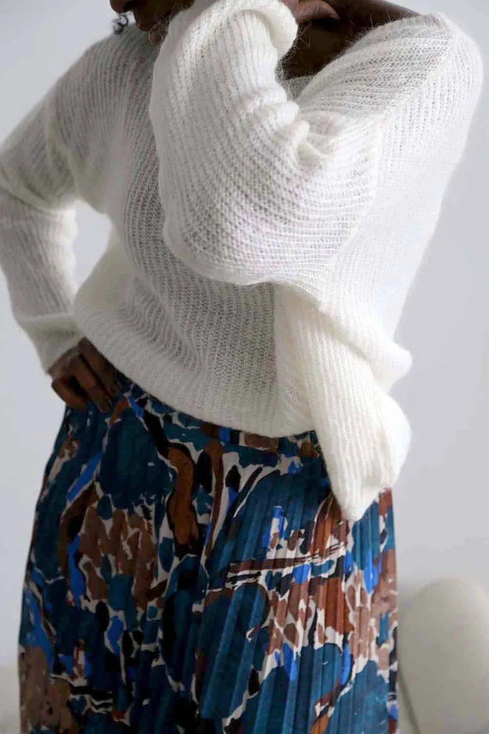 Clearance Pull Mohair Ecru Coline Femmes Pull
