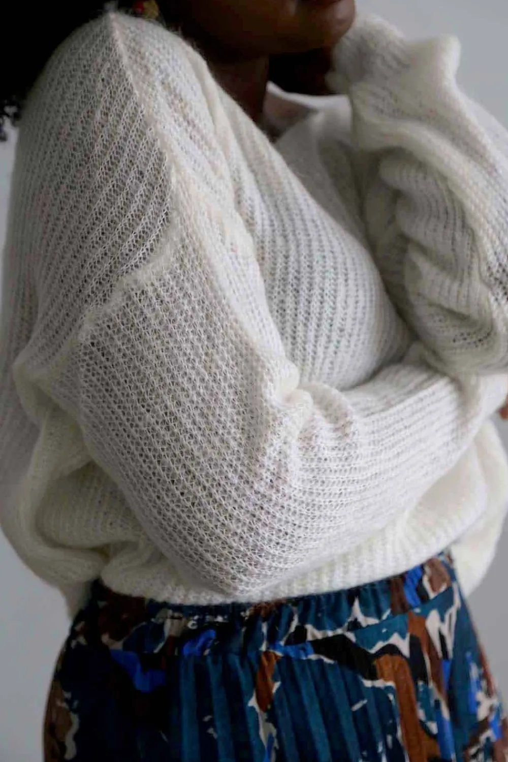 Clearance Pull Mohair Ecru Coline Femmes Pull