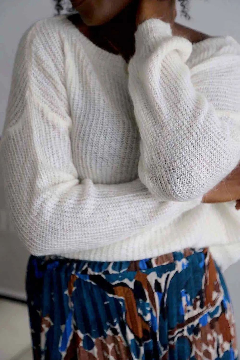 Clearance Pull Mohair Ecru Coline Femmes Pull