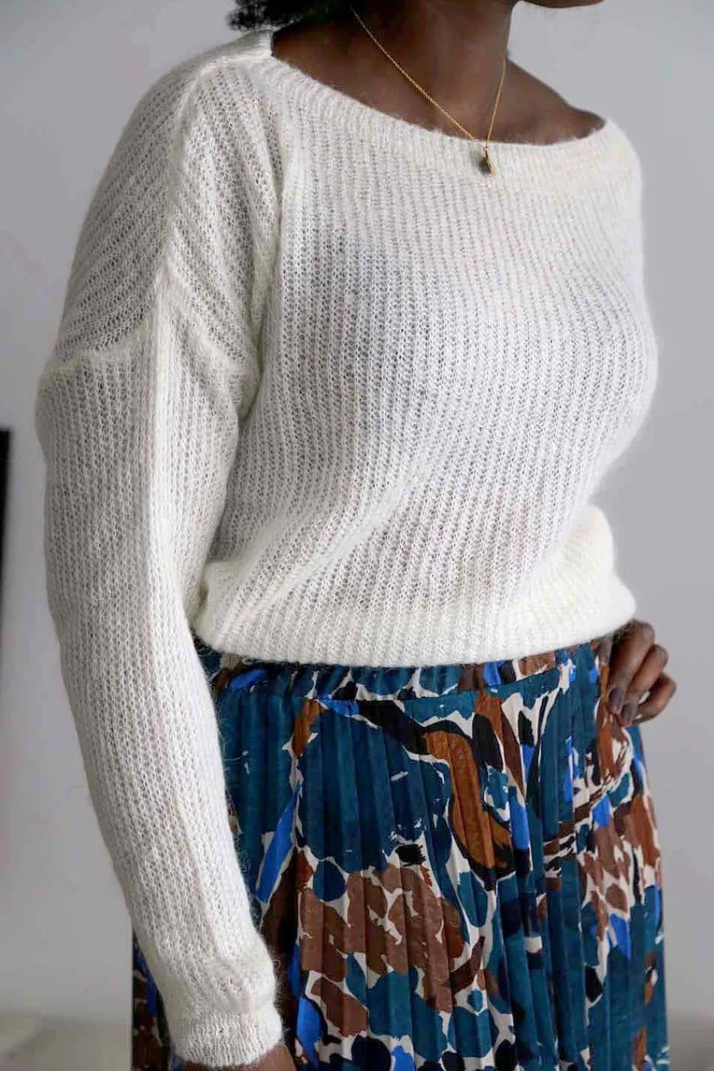 Clearance Pull Mohair Ecru Coline Femmes Pull