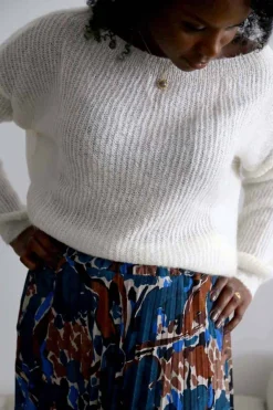 Clearance Pull Mohair Ecru Coline Femmes Pull