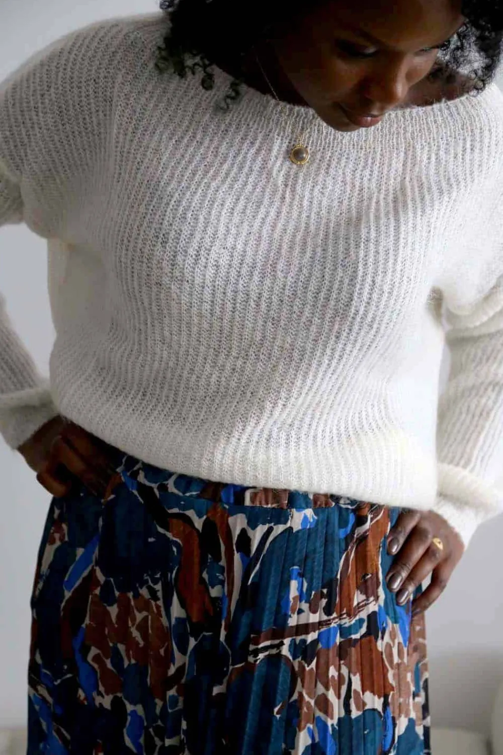 Clearance Pull Mohair Ecru Coline Femmes Pull