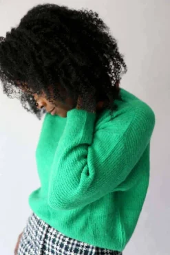 Outlet Pull Mohair Vert Coline Femmes Pull