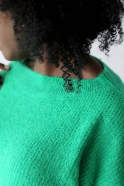 Outlet Pull Mohair Vert Coline Femmes Pull