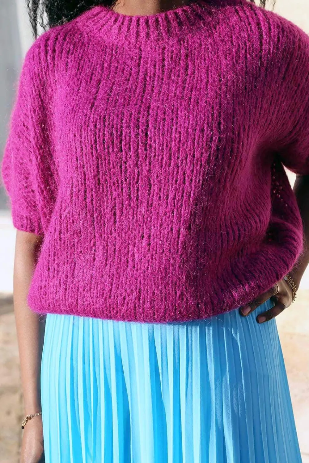 Online Pull Rose Fushia Romy Femmes Pull