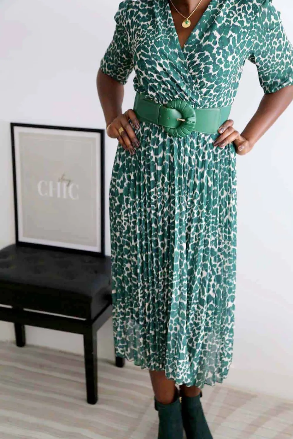 Discount Robe Longue Vert Eva Femmes Robe