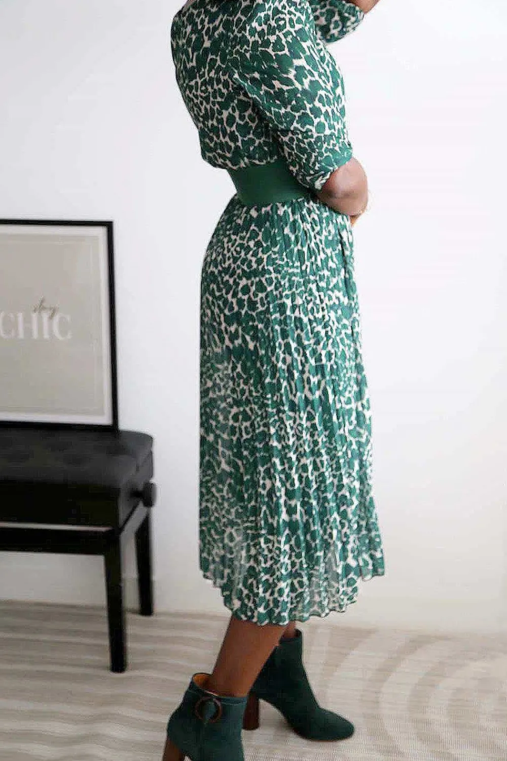 Discount Robe Longue Vert Eva Femmes Robe