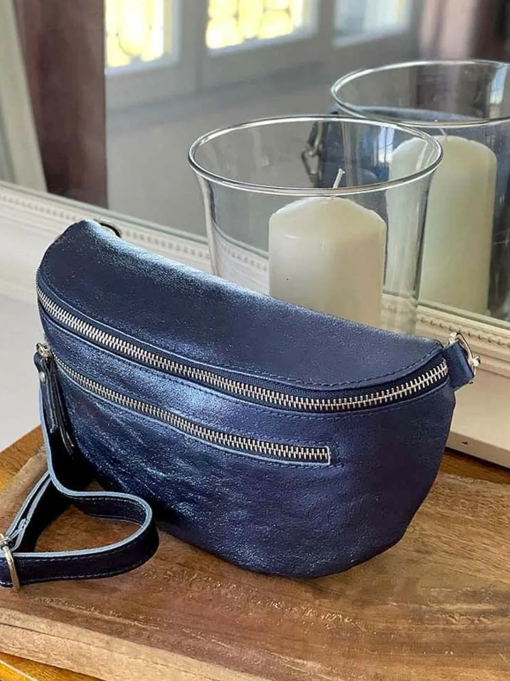 Discount Sac Banane Bleu Marine June Femmes Sac Banane