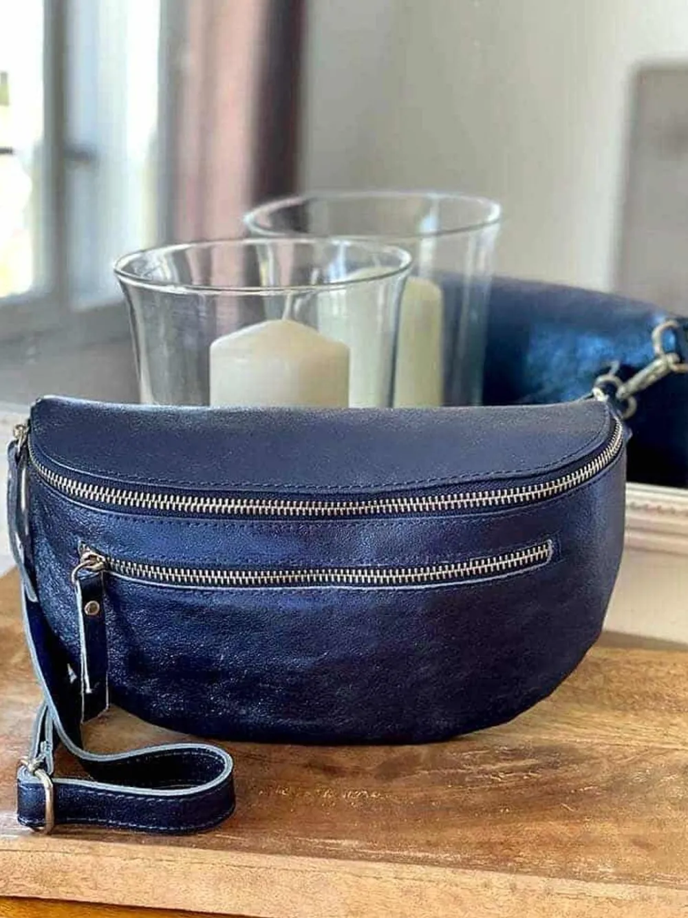 Discount Sac Banane Bleu Marine June Femmes Sac Banane