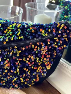 Outlet Sac Banane Bleu Peche A Sequins Xl Laumy Femmes Sac Banane