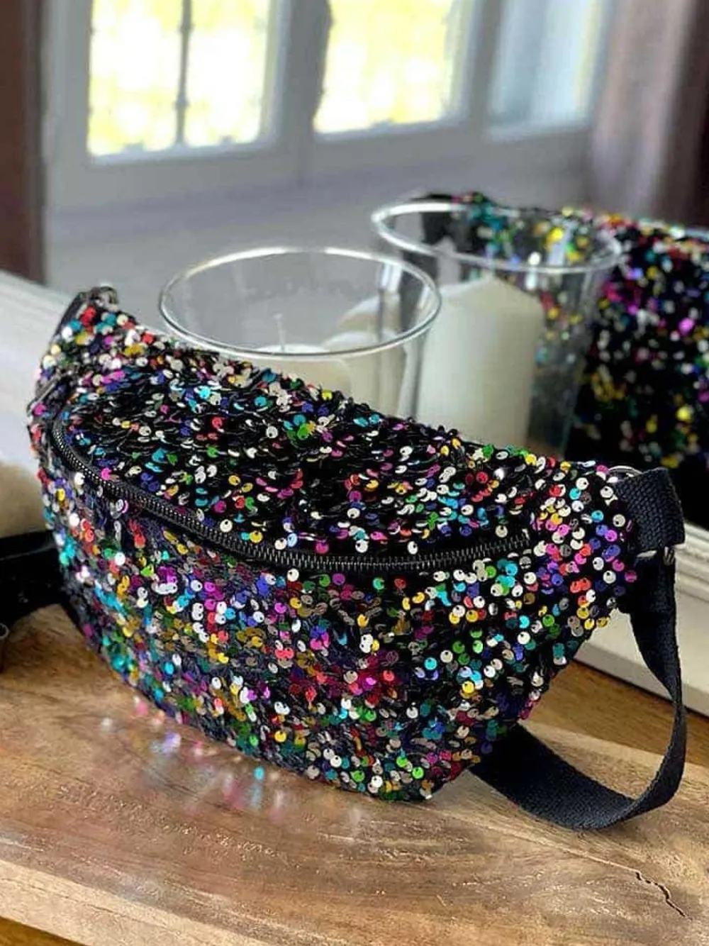 Sale Sac Banane Rose Multico A Sequins Laumy Femmes Sac Banane