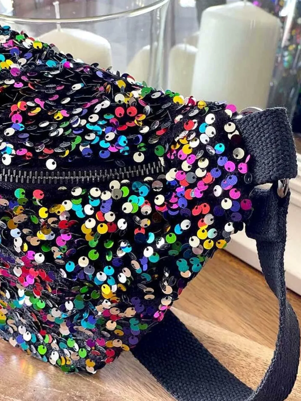 Sale Sac Banane Rose Multico A Sequins Laumy Femmes Sac Banane